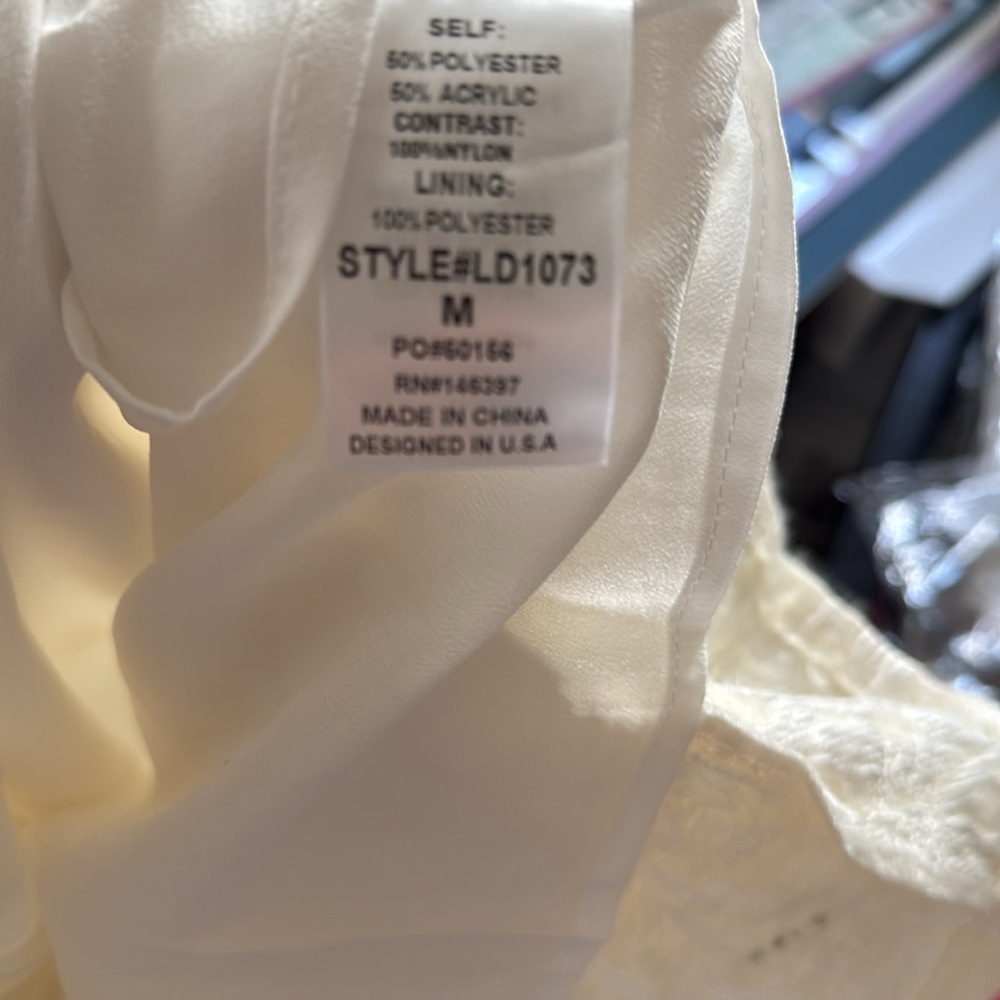 NWT Cream Sequins Bow One-Shoulder Mini Dress- Mini Wedding Dress - Picture 8 of 9